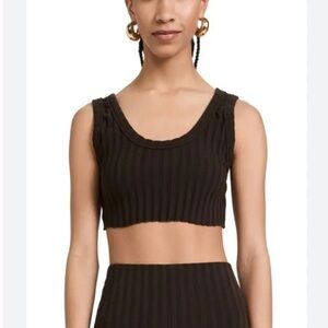 Cotton Citizen Dark Ribbed Crop Top